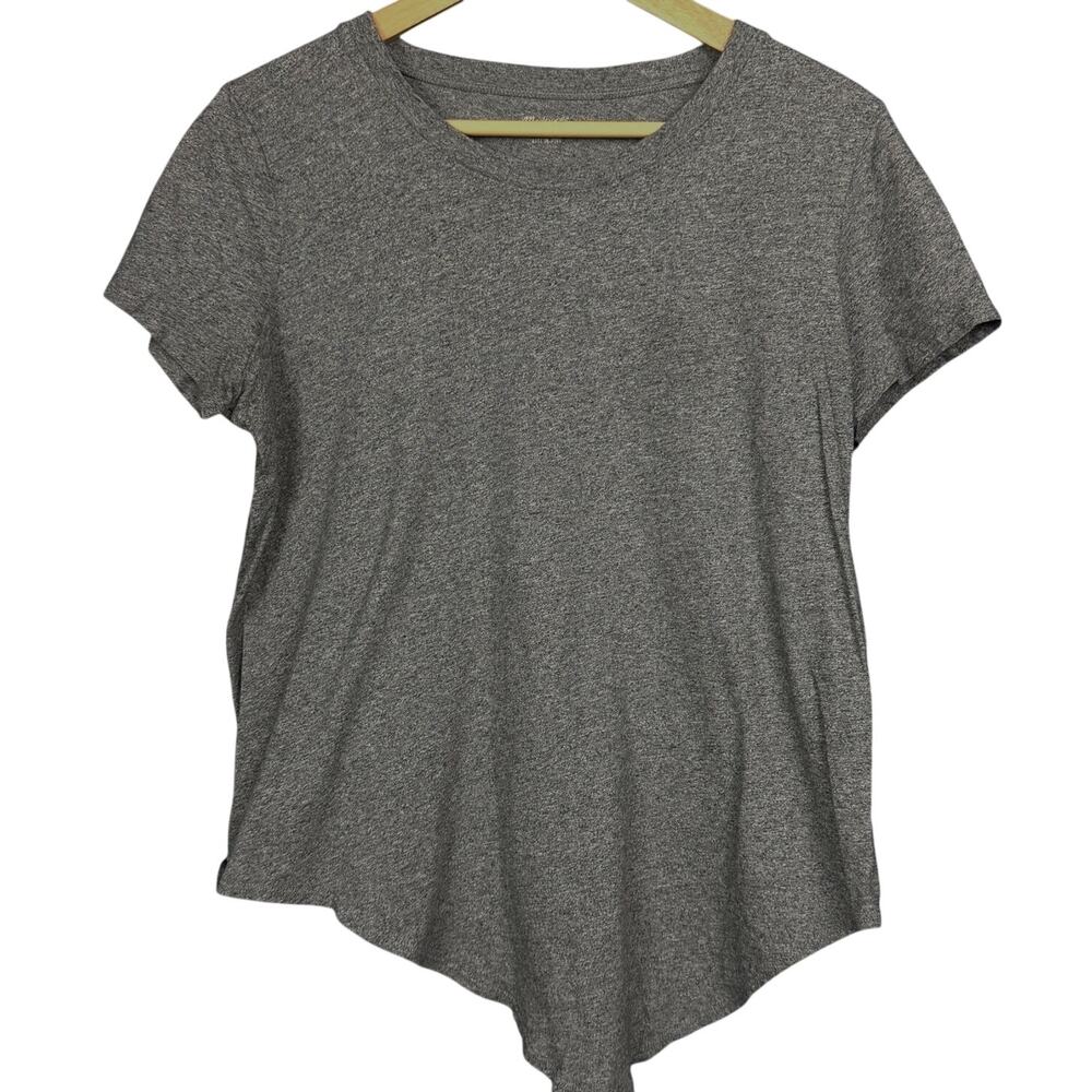 Madewell Whisper Cotton Curved Hem Crewneck Tee Dark Gray Slub Women's Medium